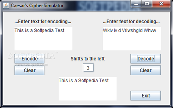 Caesar's Cipher Simulator screenshot