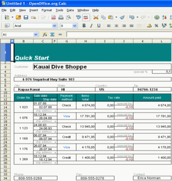 Calc ooReport for .Net screenshot