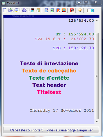 Calc7List screenshot 2