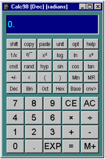 Calc98 screenshot 3