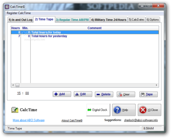 CalcTime screenshot 2