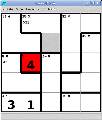 CalcuDoku screenshot