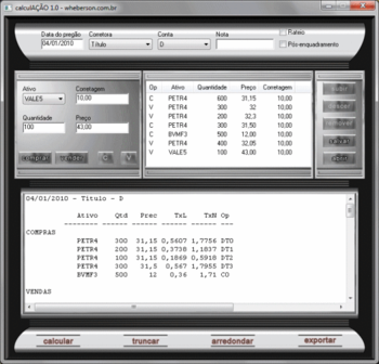 Calculacao screenshot