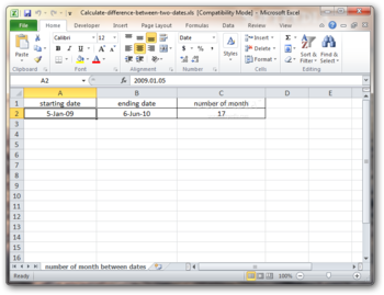 Calculate Difference Between Two Dates screenshot