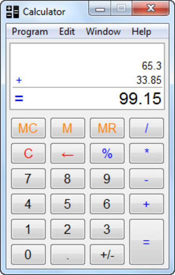 Calculator 32bit screenshot
