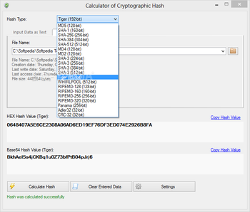 Calculator of Cryptographic Hash screenshot 2