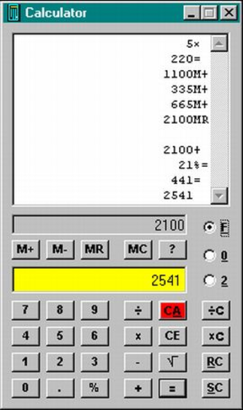 Calculator screenshot