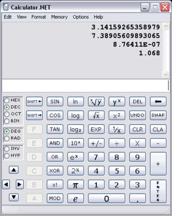 Calculator.NET screenshot