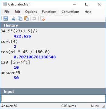 Calculator.NET screenshot