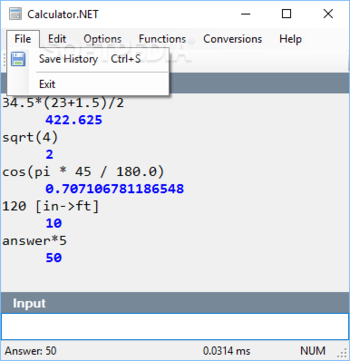 Calculator.NET screenshot 2