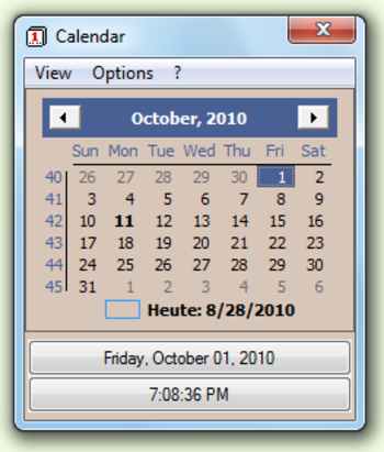 Calendar screenshot