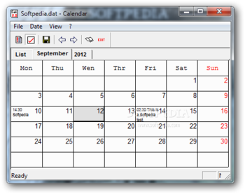 Calendar screenshot