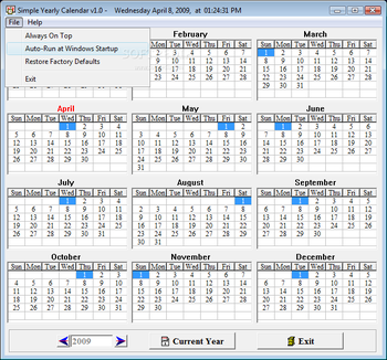 Calendar Year Simple screenshot 2