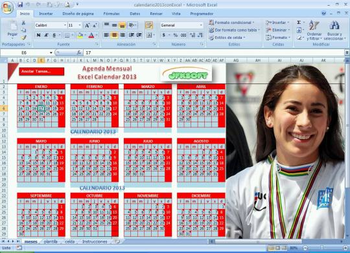 Calendario Excel 2013 screenshot