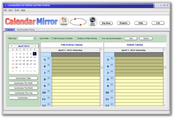 CalendarMirror for Outlook and Palm Desktop screenshot