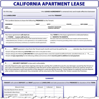 California Apartment Lease screenshot