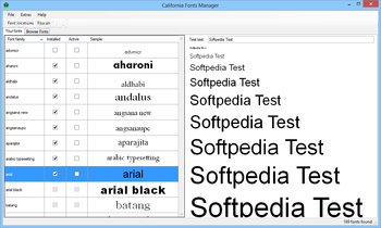 California Fonts Manager screenshot