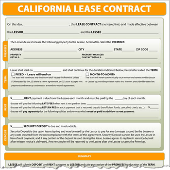 California Lease Contract screenshot