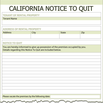 California Notice To Quit screenshot