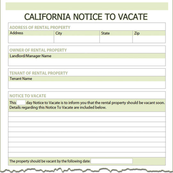 California Notice To Vacate screenshot