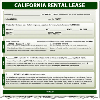 California Rental Lease screenshot