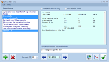 CalProFat screenshot