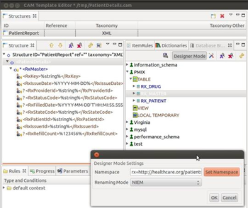 CAM Template Editor screenshot