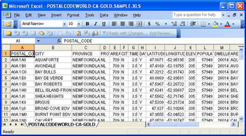 Canadian Postal Code Database (Gold Edition) screenshot