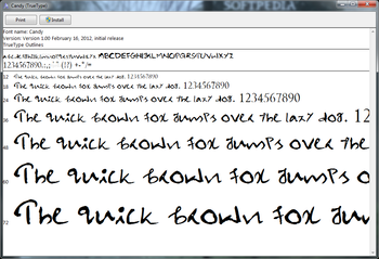 Candy font screenshot