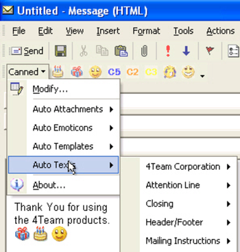 CannedResponses screenshot