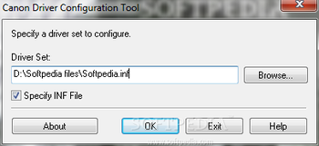 Canon Driver Configuration Tool screenshot