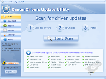 Canon Drivers Update Utility screenshot