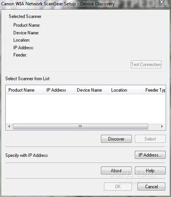 Canon WIA Network ScanGear screenshot