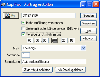 CapiFax screenshot