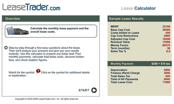 Car Lease Calculator screenshot