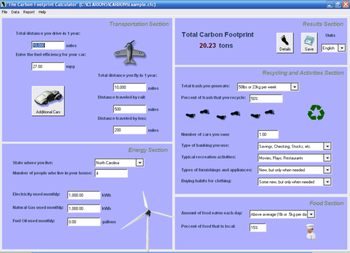 Carbon Footprint Calculator screenshot