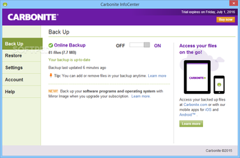 Carbonite screenshot