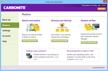 Carbonite screenshot 2