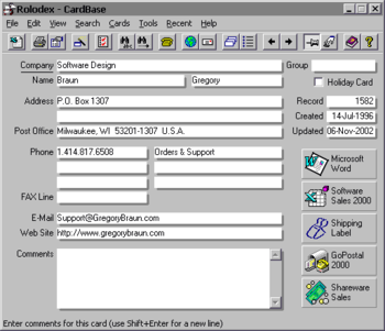 CardBase 2000 screenshot