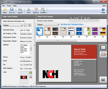 CardWorks Free Business Card Software screenshot 2