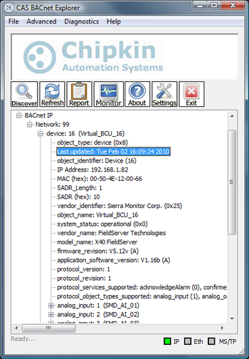 CAS BACnet Explorer screenshot