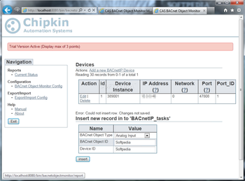 CAS BACnet Object Monitor screenshot