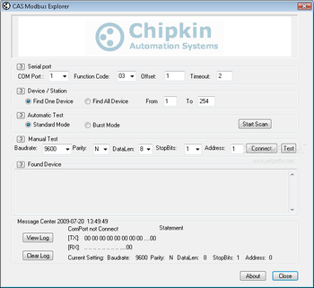 CAS Modbus Explorer screenshot