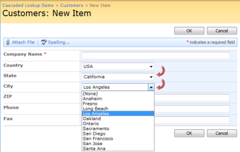 Cascaded Lookup Column screenshot 2