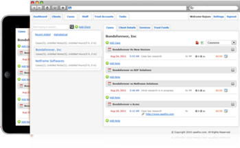 CaseFox Time and Billing Software screenshot