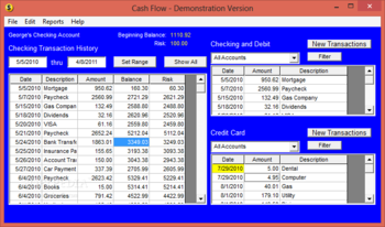 Cash Flow screenshot