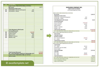 Cash Flow Statement Template screenshot