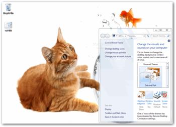 Cat And Fish Theme screenshot
