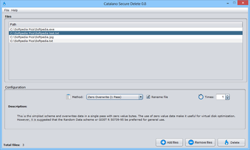Catalano Secure Delete screenshot