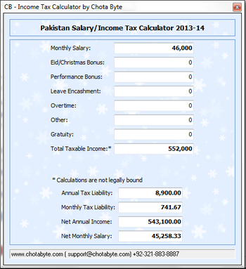 CB Income Tax Calculator 2013-14 screenshot 2
